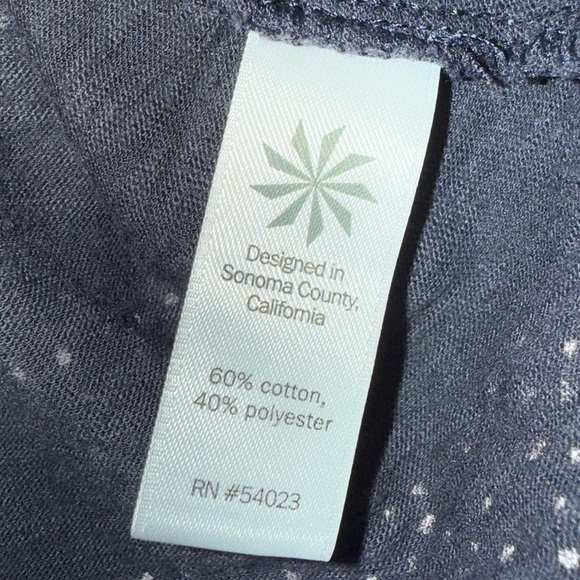 Athleta Navy and White Striped Short Sleeve Tee - Picture 2 of 3